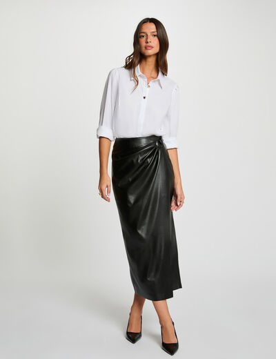 Jupe longue portefeuille noir femme
