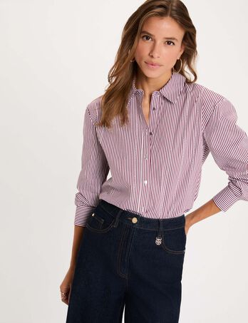 Chemise ray&eacute;e strass multicolore femme
