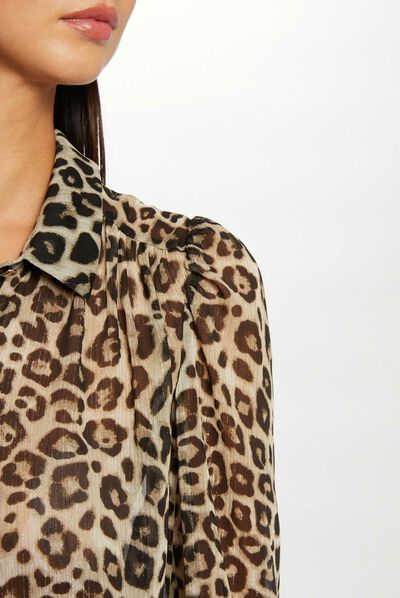 Chemise manches longues imprimée multico femme
