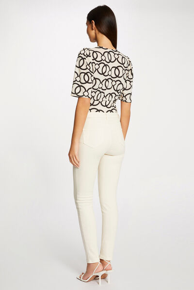 T-shirt manches courtes imprimé chaîne multico femme