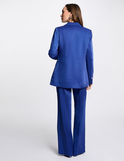 Blazer suédine bleu electrique femme