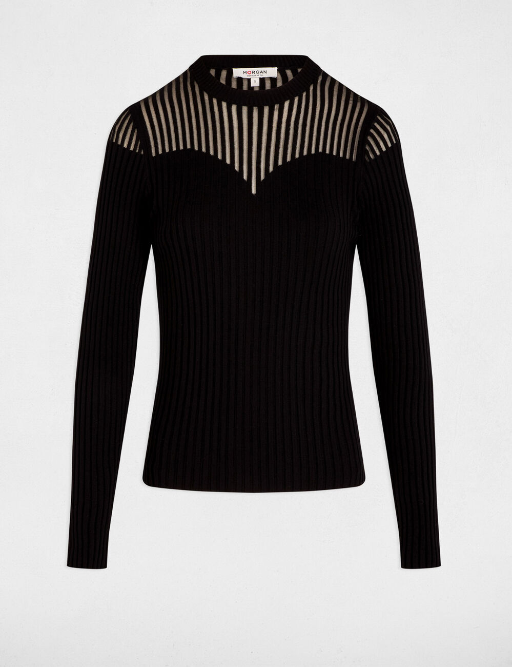 Pull noir cintr&eacute; noir femme