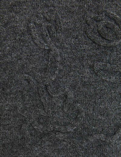 Robe tricot manches longues gris fonc&eacute; femme