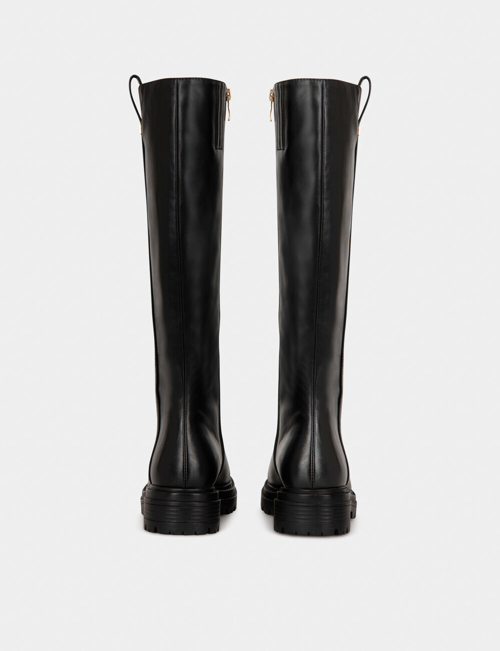 Bottes plates crantées noir femme