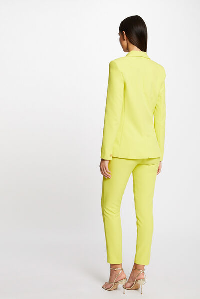 Veste cintrée boutonnée jaune femme