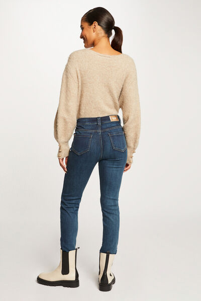 Jeans slim taille haute jean stone femme