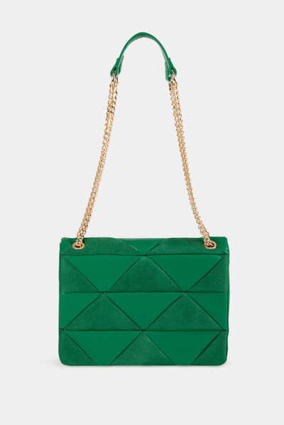 Sac pochette à bandoulière chaîne vert femme