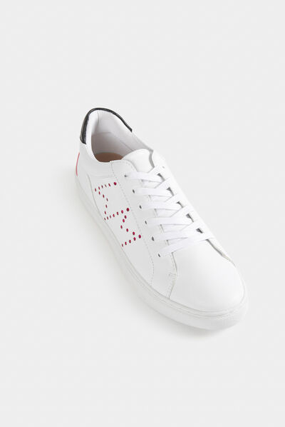 Baskets avec strass blanc femme