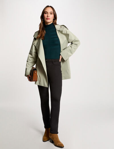 Pantalon droit noir femme