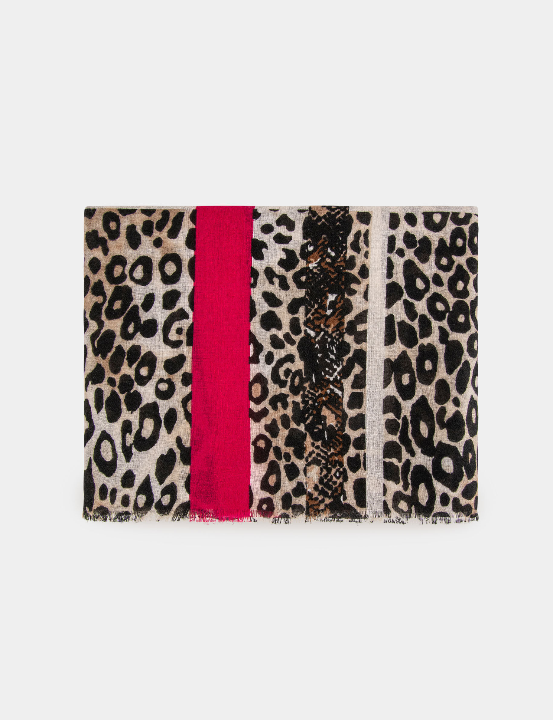 foulard imprimé animalier marron femme