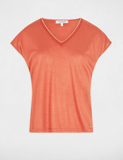 T-shirt manches courtes orange foncé femme