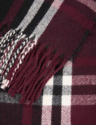 &Eacute;charpe tartan prune femme
