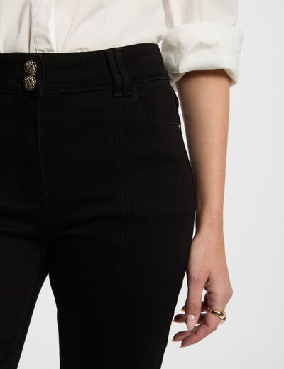 Jeans bootcut avec fentes noir femme