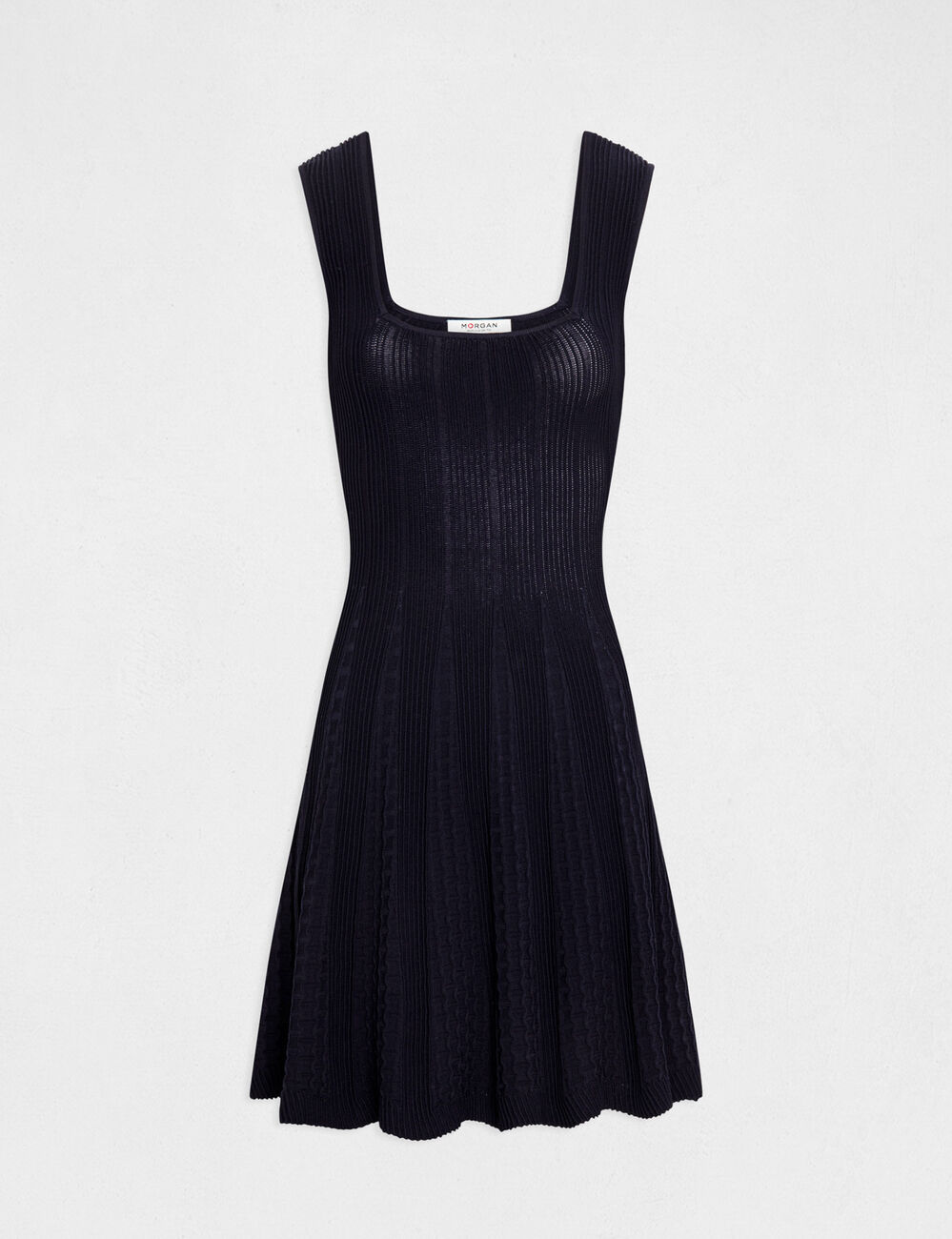 Robe pull patineuse &agrave; bretelles marine femme