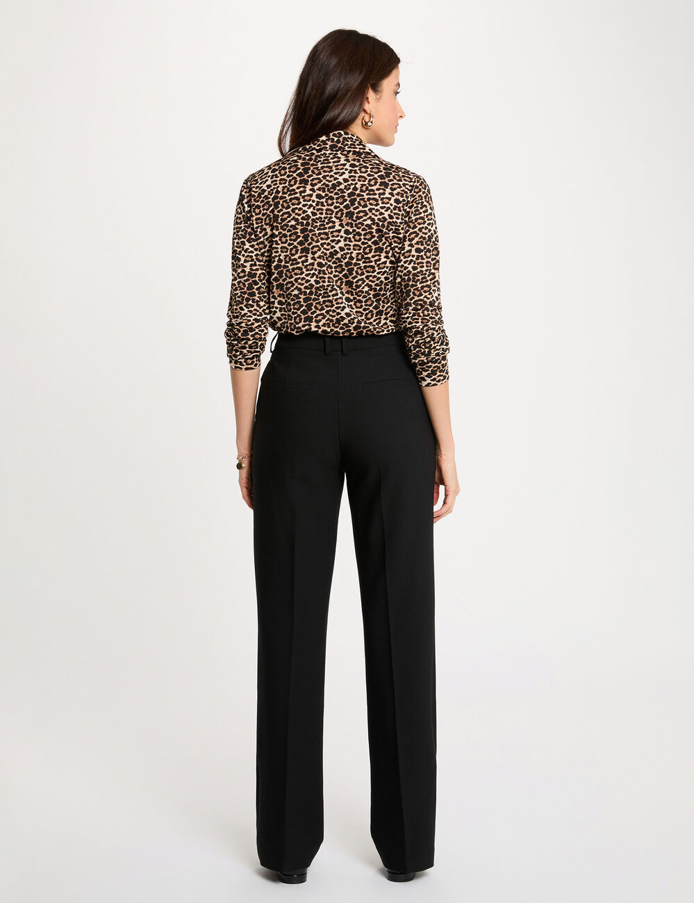 Chemise droite col &agrave; revers multicolore femme
