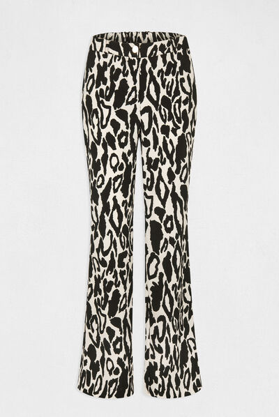 Pantalon droit imprimé animalier multico femme