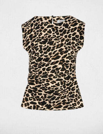 T-shirt cintr&eacute; col bateau multicolore femme