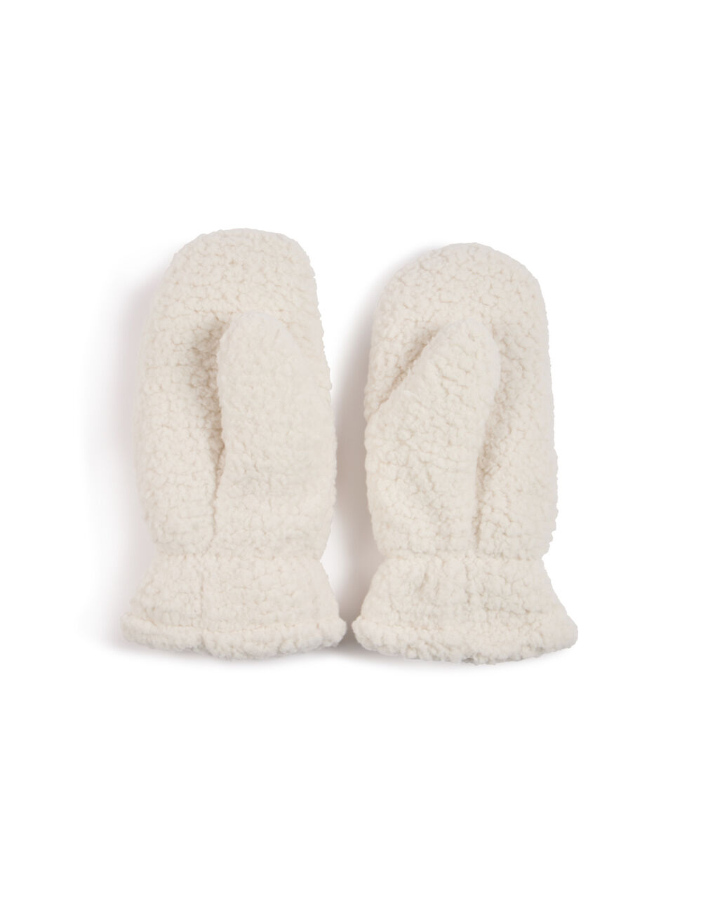 Moufles imitation fourrure ivoire femme