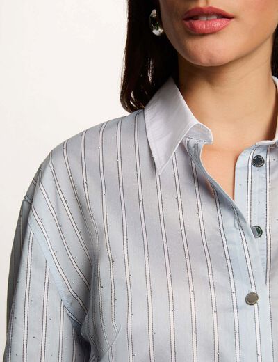 Chemise oversize ray&eacute;e multicolore femme