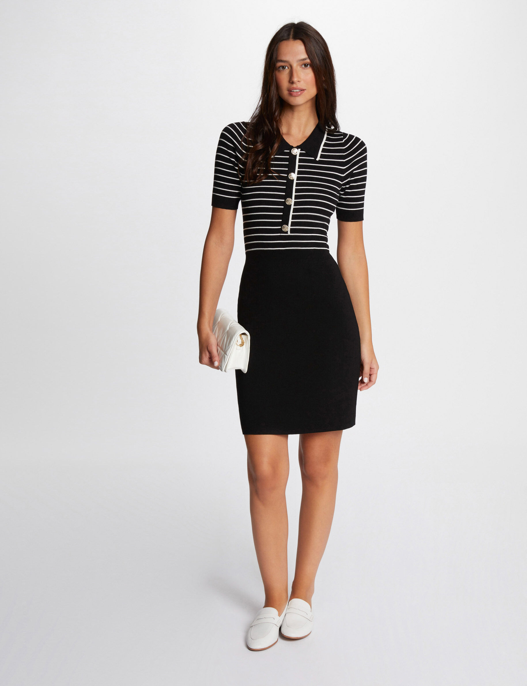 Morgan Robe tricot courte rayée pour femme