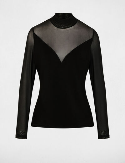 T-shirt manches longues noir femme