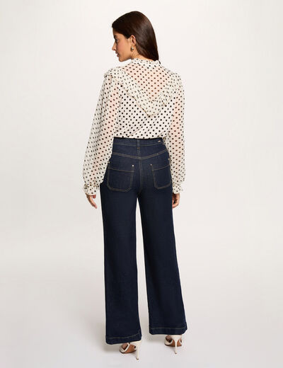 T-shirt voile col v blanc femme