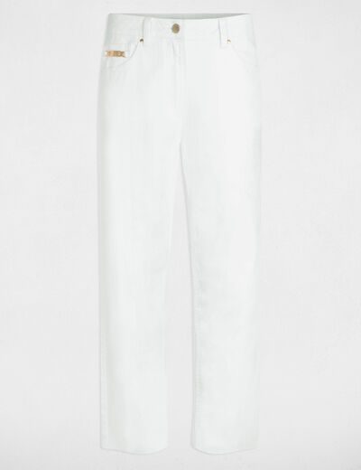 Jeans droit 7/8ème ecru femme