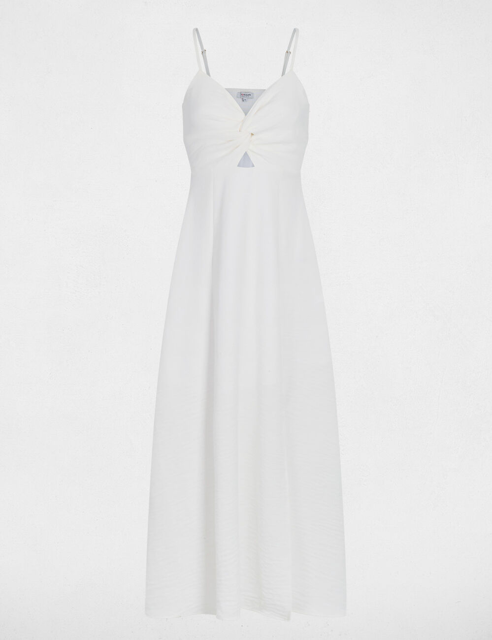 Robe longue col v blanc femme
