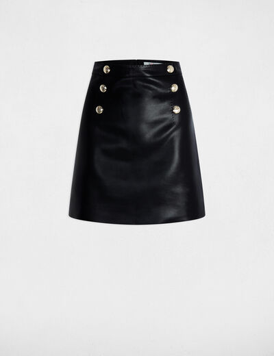 Jupe courte simili cuir noir femme