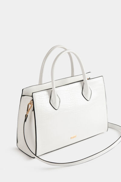 Sac aspect croco blanc femme
