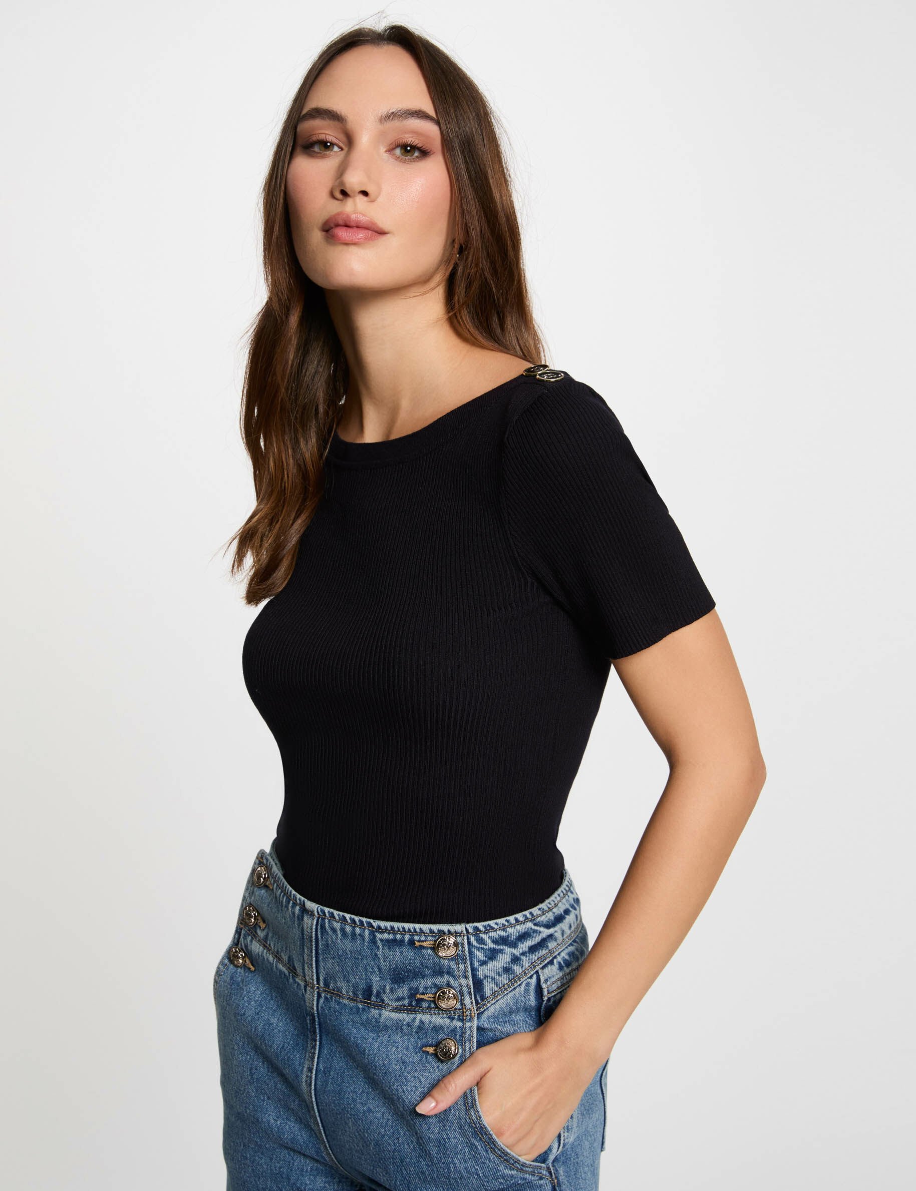 Pull col bateau et boutons - Morgan - Modalova