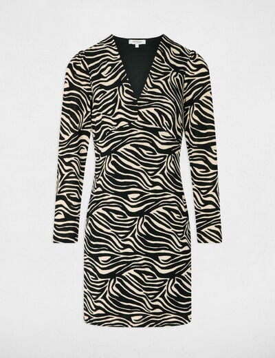 Robe courte ajust&eacute;e multicolore femme