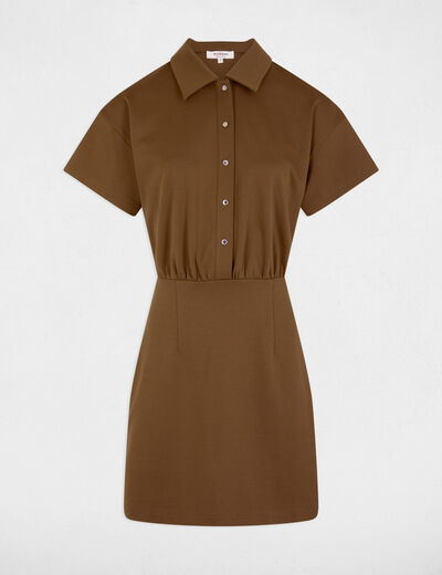Robe courte ajustée vert kaki femme