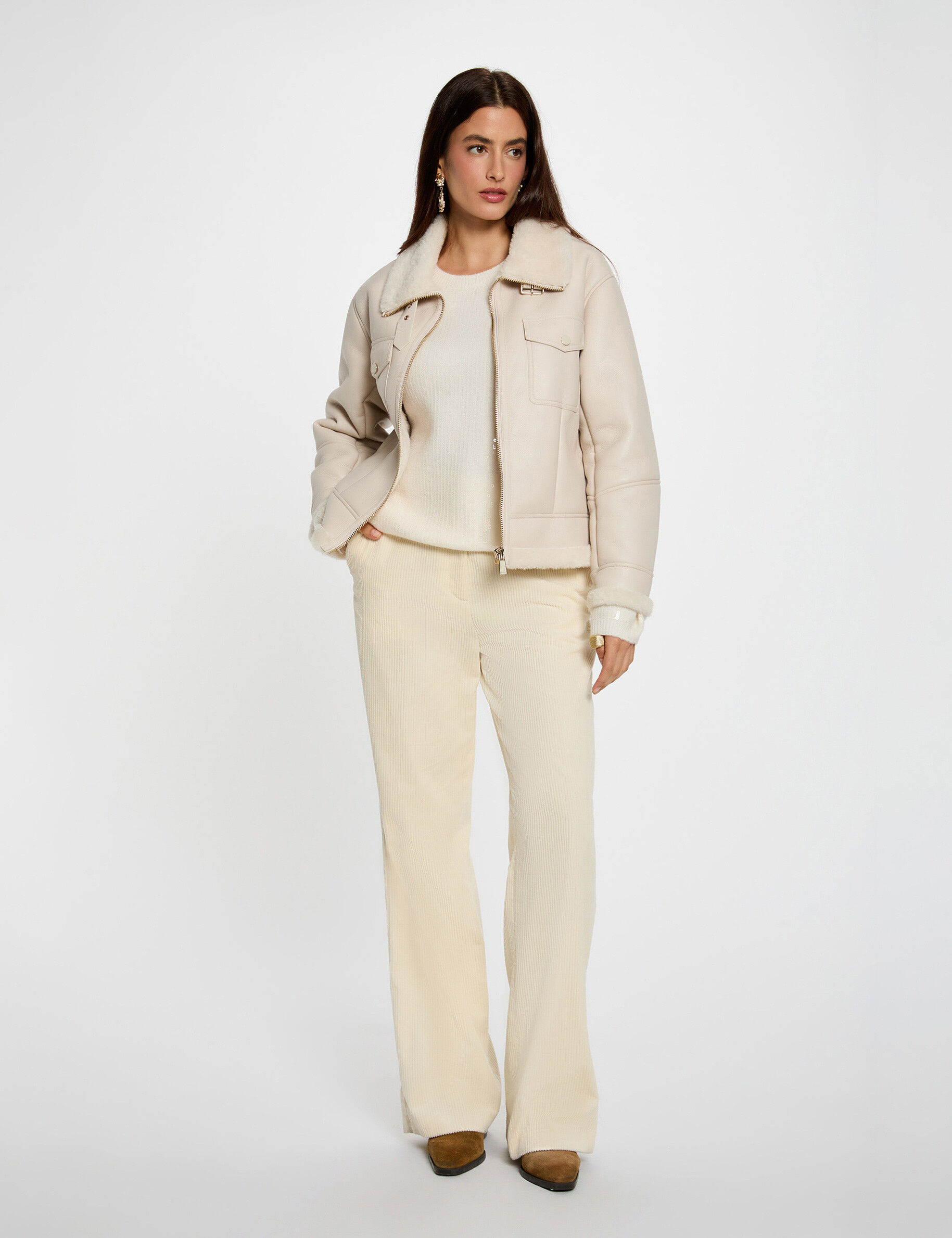 Manteau court fausse fourrure femme - vue 2