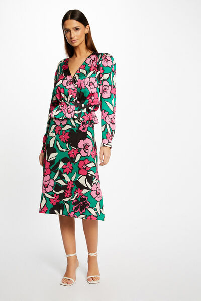 Jupe trapèze imprimé floral multico femme