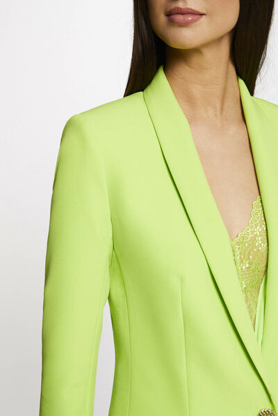Veste cintrée boutonnée anis femme