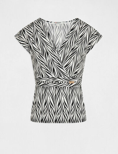 T-shirt manches courtes imprimé multico femme