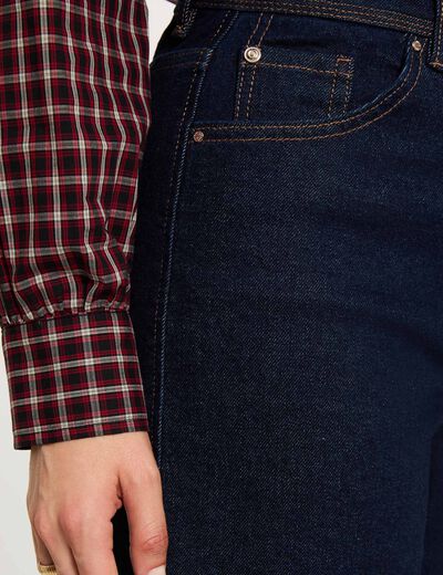 Jean droit taille haute denim brut femme