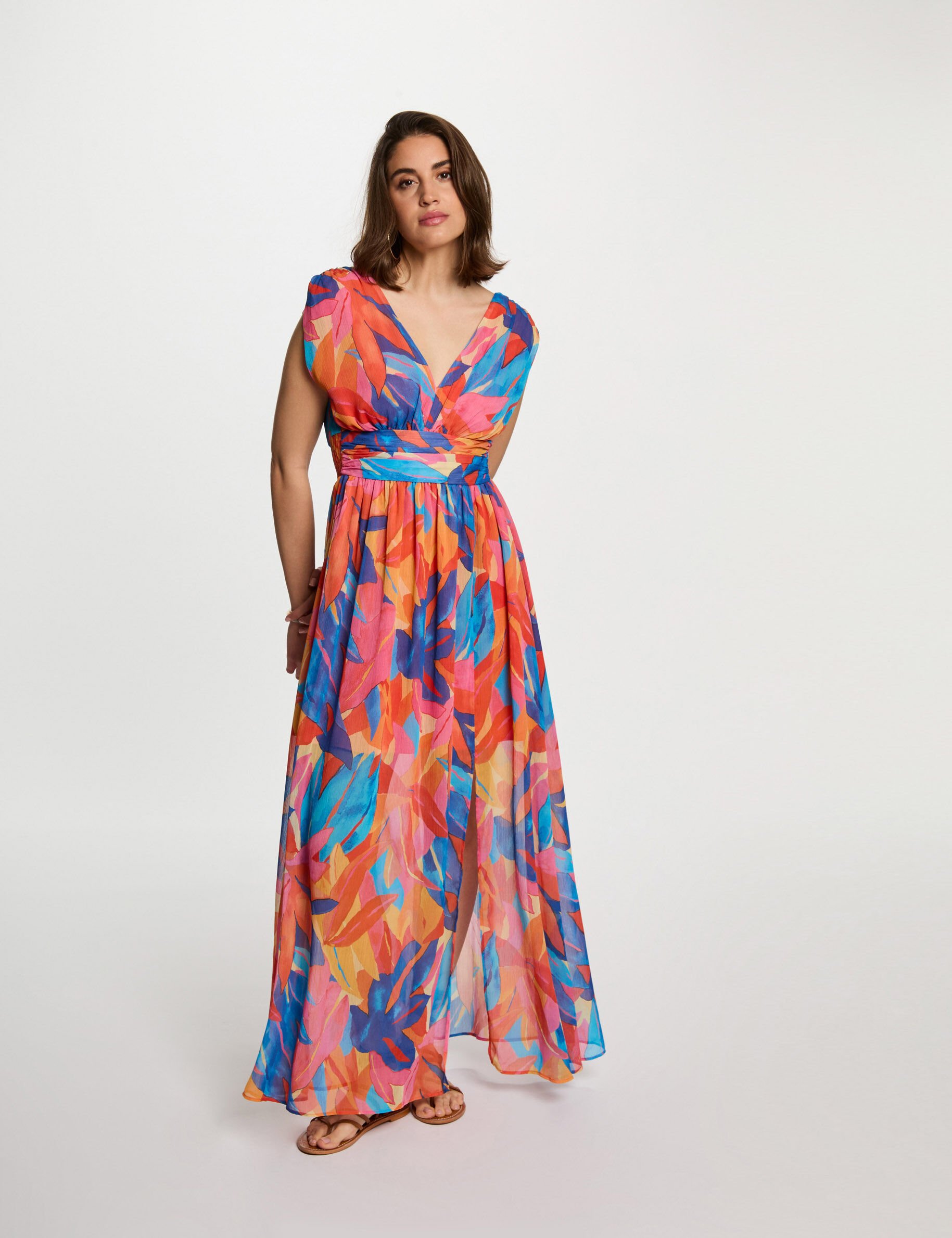 Robe longue droite imprimée - Morgan - Modalova