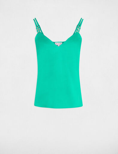top satin a bretelles vert femme Top satin à bretelles vert femme
