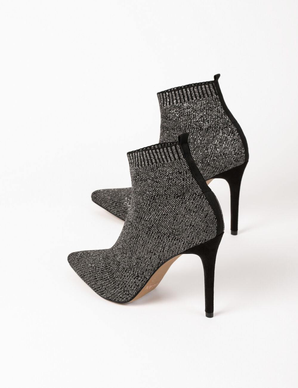 Bottines &agrave; talons aiguilles argente femme