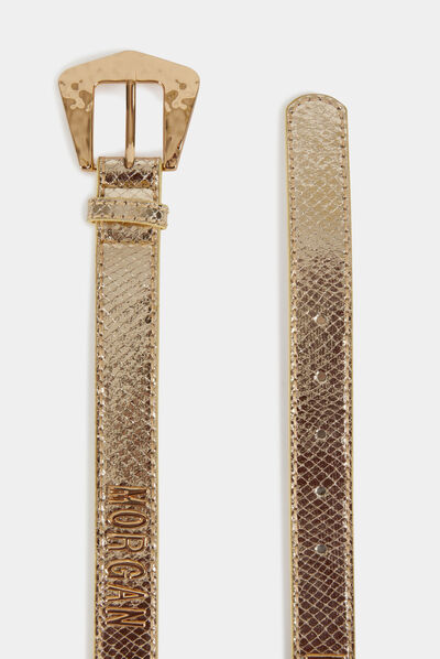 Ceinture « MORGAN » aspect python dore femme