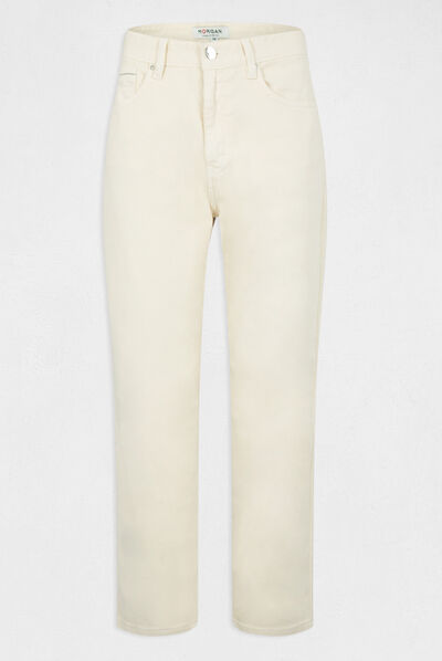 Pantalon droit  ecru moyen femme