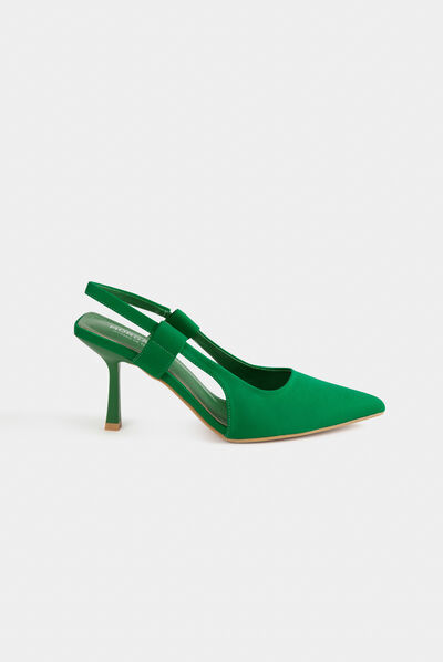 Escarpins à talons bobines vert femme