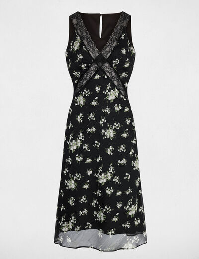 Robe dentelle col v multicolore femme