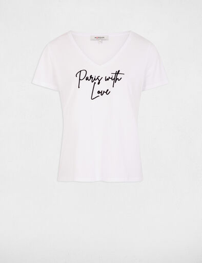 t shirt a inscription blanc femme T-shirt à inscription blanc femme