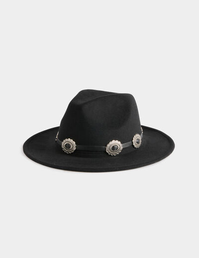 Chapeau détails western noir femme