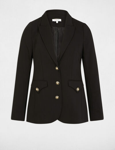 Veste ajust&eacute;e manches longues noir femme