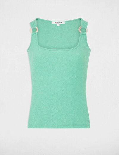Débardeur avec anneaux vert femme