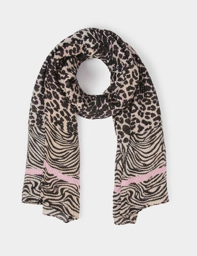 Foulard pliss&eacute; m&eacute;tallis&eacute; multicolore femme